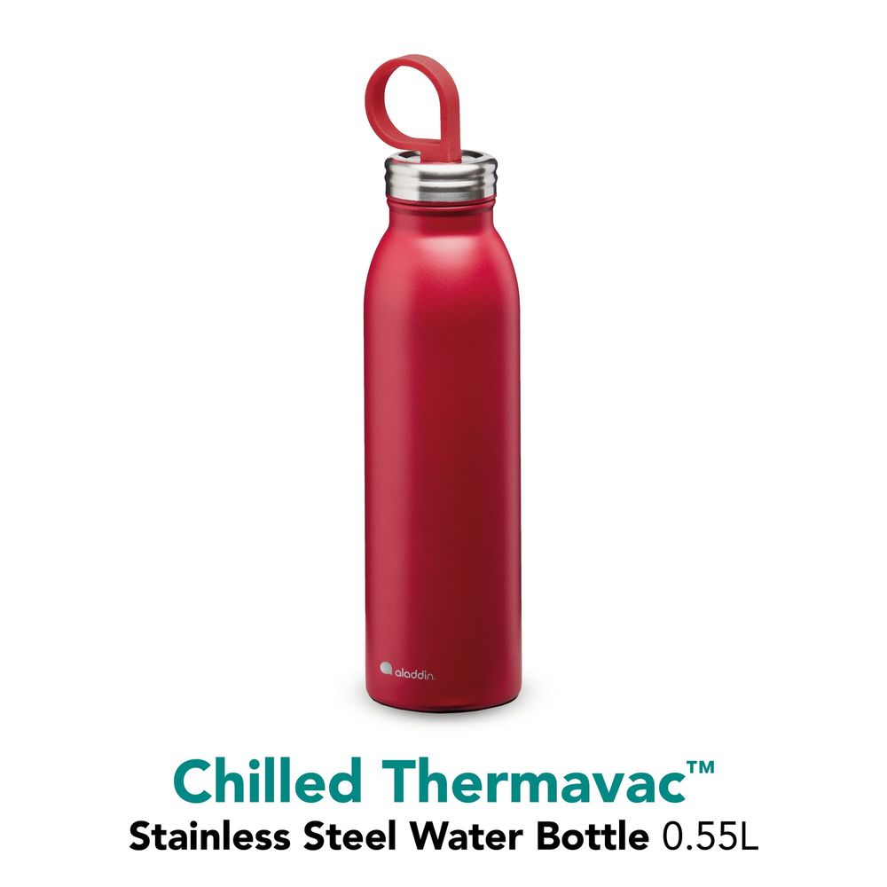Chilled Thermavac Colour Stainless Steel Water Bottle 550ml Cherry Red